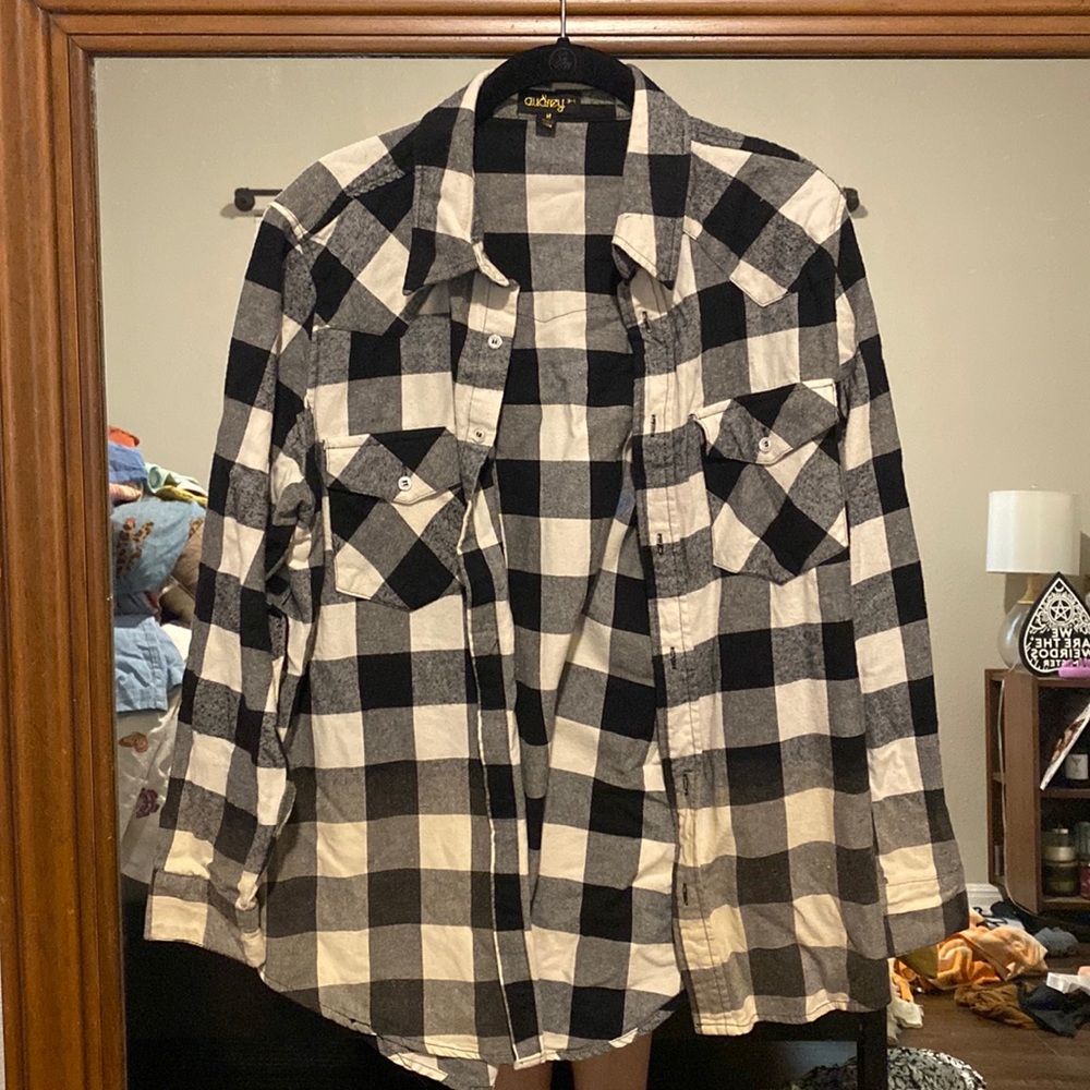 Faded plaid shirt